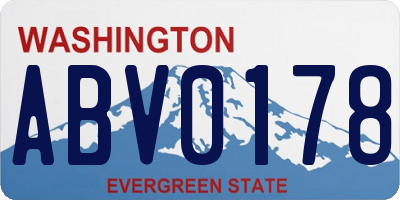 WA license plate ABV0178
