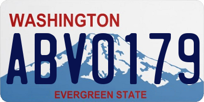 WA license plate ABV0179