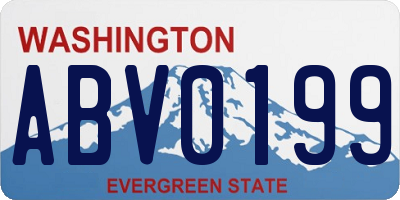 WA license plate ABV0199