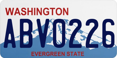 WA license plate ABV0226