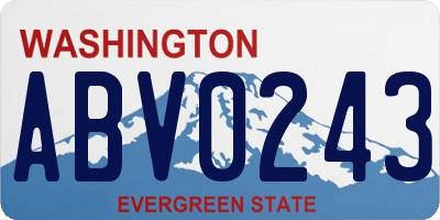 WA license plate ABV0243