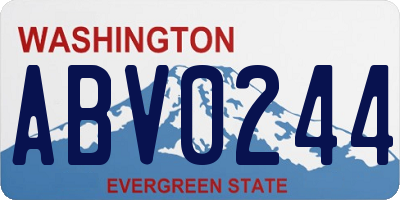 WA license plate ABV0244