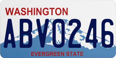 WA license plate ABV0246