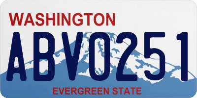 WA license plate ABV0251