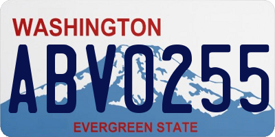 WA license plate ABV0255