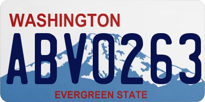 WA license plate ABV0263