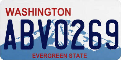 WA license plate ABV0269