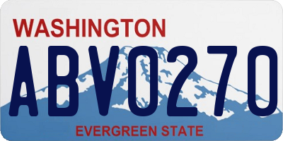 WA license plate ABV0270