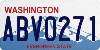 WA license plate ABV0271