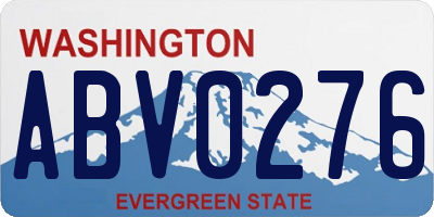 WA license plate ABV0276