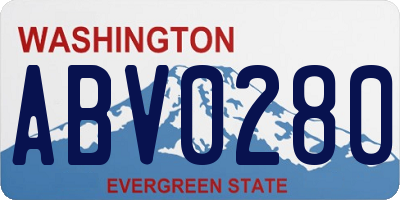 WA license plate ABV0280