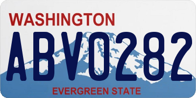 WA license plate ABV0282
