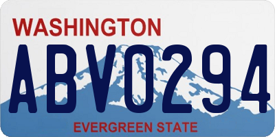 WA license plate ABV0294