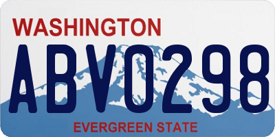 WA license plate ABV0298