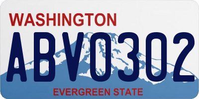 WA license plate ABV0302