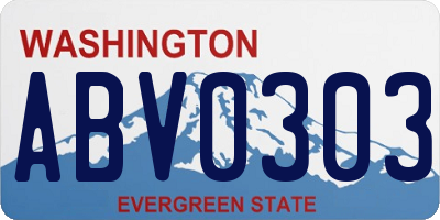 WA license plate ABV0303