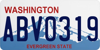 WA license plate ABV0319