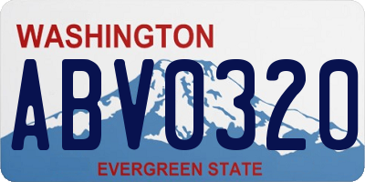 WA license plate ABV0320