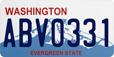 WA license plate ABV0331