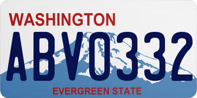 WA license plate ABV0332
