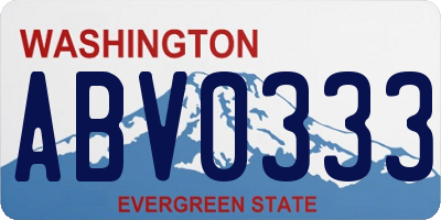 WA license plate ABV0333