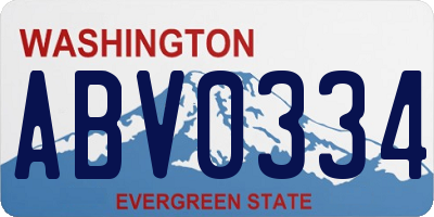 WA license plate ABV0334