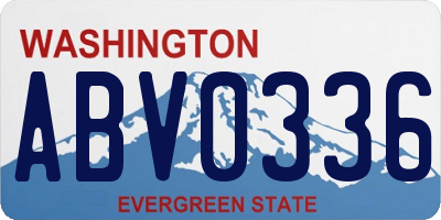 WA license plate ABV0336