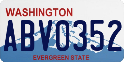 WA license plate ABV0352