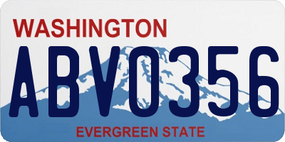 WA license plate ABV0356