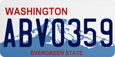 WA license plate ABV0359