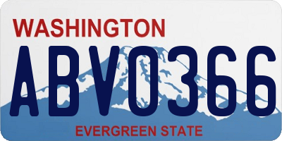 WA license plate ABV0366