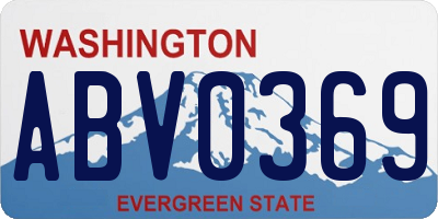 WA license plate ABV0369