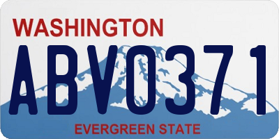 WA license plate ABV0371