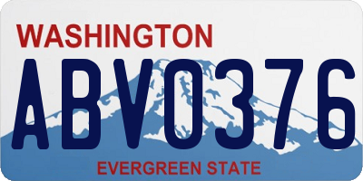 WA license plate ABV0376