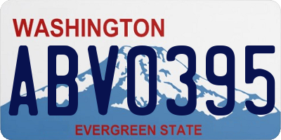 WA license plate ABV0395