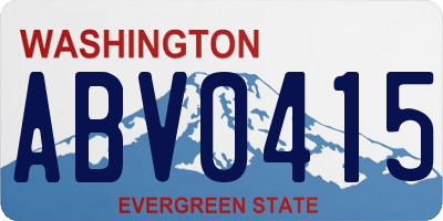 WA license plate ABV0415