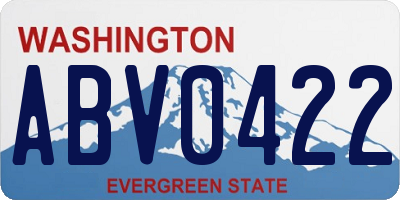 WA license plate ABV0422
