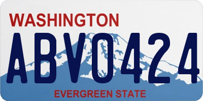 WA license plate ABV0424