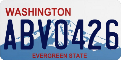 WA license plate ABV0426
