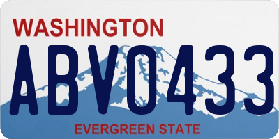 WA license plate ABV0433