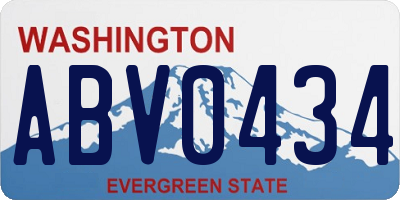 WA license plate ABV0434