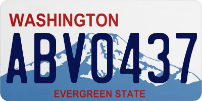 WA license plate ABV0437