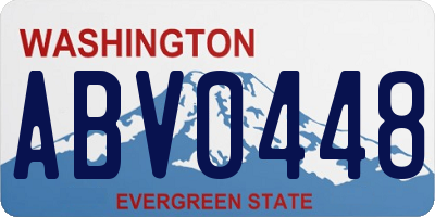 WA license plate ABV0448