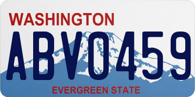 WA license plate ABV0459