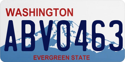 WA license plate ABV0463