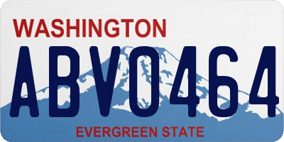 WA license plate ABV0464