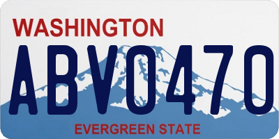 WA license plate ABV0470
