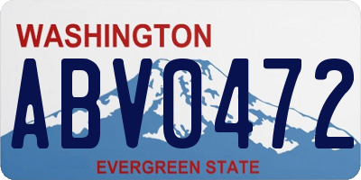 WA license plate ABV0472