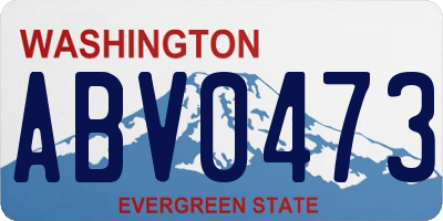 WA license plate ABV0473