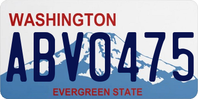 WA license plate ABV0475